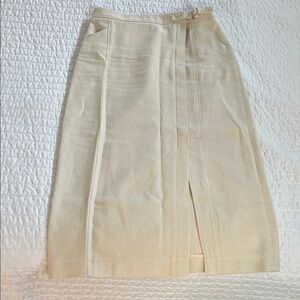 Sezane Cream Women's midi Skirt